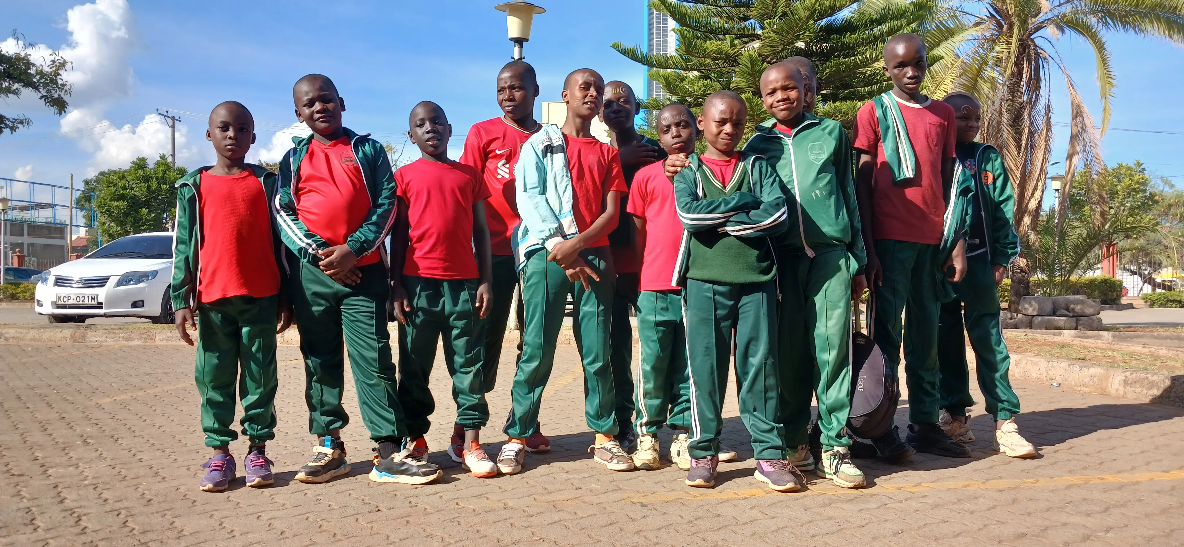 A group of boys from Fountain of Life standing together